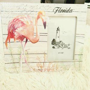 Tropical Florida Flamingo Picture Frame - 4x6 -BEAUTIFUL! Brand new